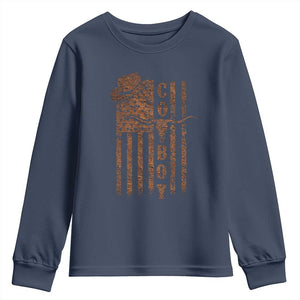 Retro Cowboy Youth Sweatshirt USA Flag Texas Western Country Rodeo Southern