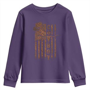 Retro Cowboy Youth Sweatshirt USA Flag Texas Western Country Rodeo Southern