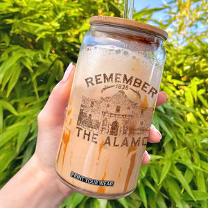 Remember The Alamo Glass Can Texas Souvenir History San Antonio Pride TS10 Black Print Your Wear