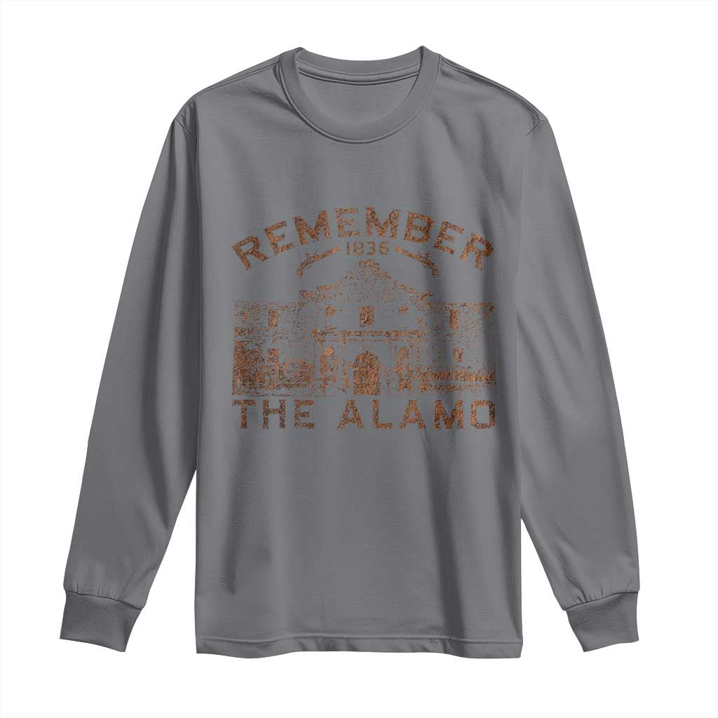 Remember The Alamo Long Sleeve Shirt Texas Souvenir History San Antonio Pride TS10 Charcoal Print Your Wear