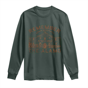 Remember The Alamo Long Sleeve Shirt Texas Souvenir History San Antonio Pride TS10 Dark Forest Green Print Your Wear