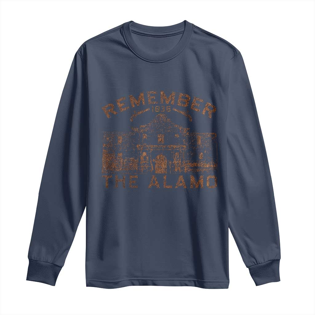 Remember The Alamo Long Sleeve Shirt Texas Souvenir History San Antonio Pride TS10 Navy Print Your Wear