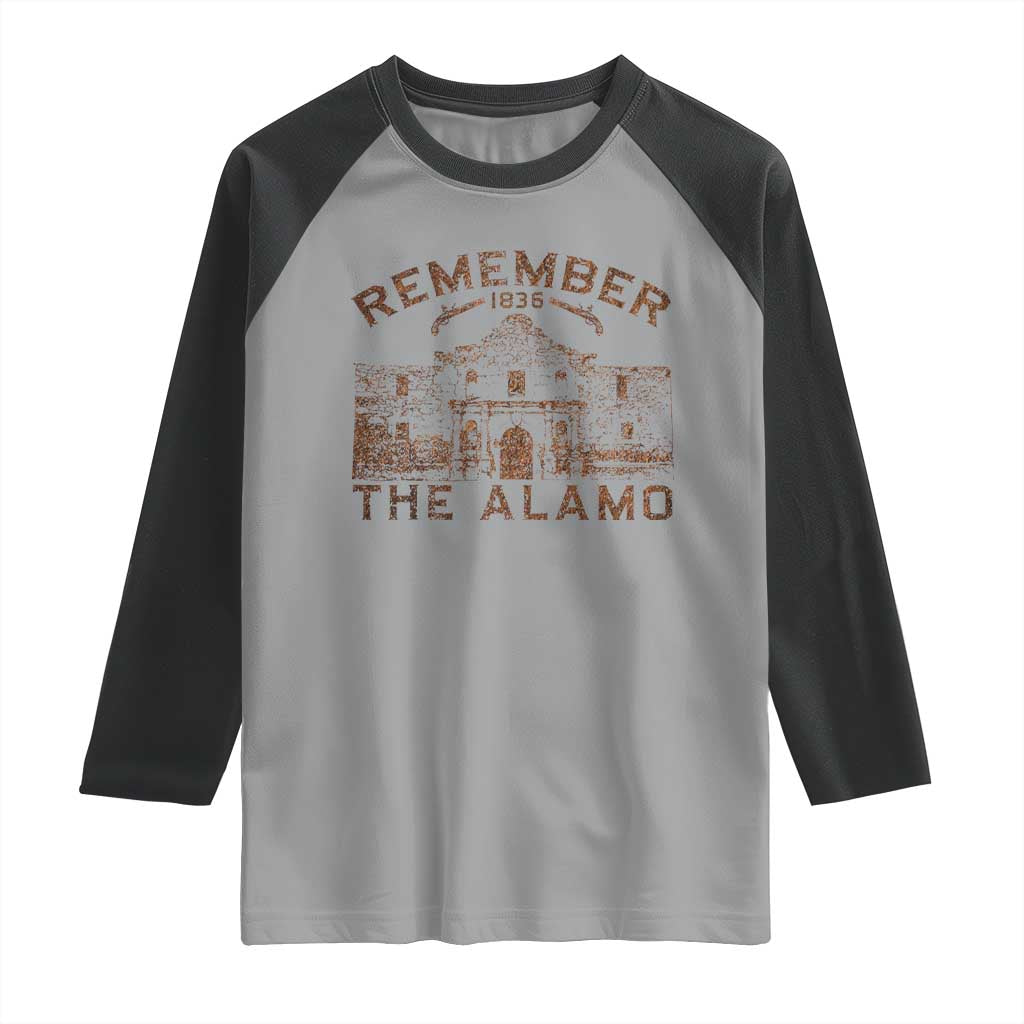 Remember The Alamo Raglan Shirt Texas Souvenir History San Antonio Pride TS10 Sport Gray Black Print Your Wear