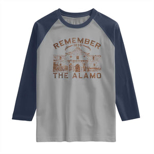 Remember The Alamo Raglan Shirt Texas Souvenir History San Antonio Pride TS10 Sport Gray Navy Print Your Wear