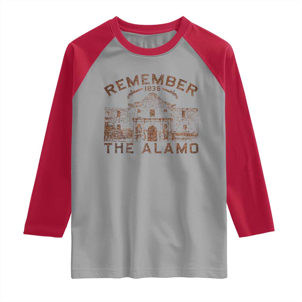 Remember The Alamo Raglan Shirt Texas Souvenir History San Antonio Pride TS10 Sport Gray Red Print Your Wear