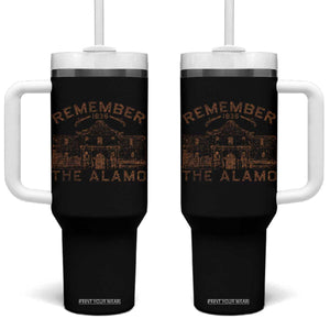 Remember The Alamo Tumbler With Handle Texas Souvenir History San Antonio Pride TS10 One Size: 40 oz Black Print Your Wear