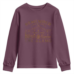 Remember The Alamo Youth Sweatshirt Texas Souvenir History San Antonio Pride TS10 Maroon Print Your Wear