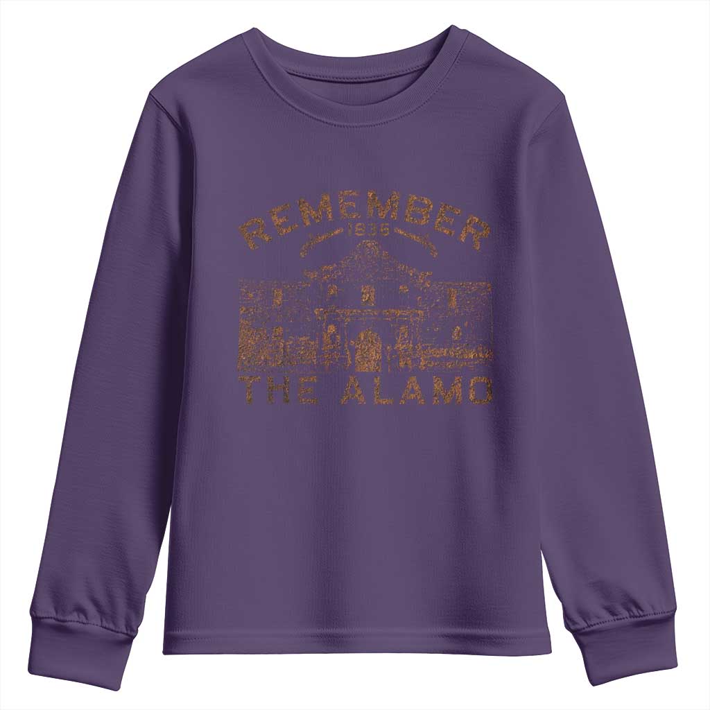 Remember The Alamo Youth Sweatshirt Texas Souvenir History San Antonio Pride TS10 Purple Print Your Wear