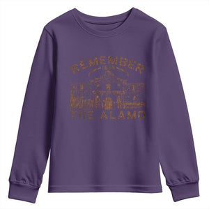 Remember The Alamo Youth Sweatshirt Texas Souvenir History San Antonio Pride TS10 Purple Print Your Wear