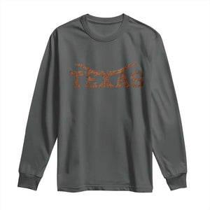 Texas Cowboys Long Sleeve Shirt Retro Western American TS10 Dark Heather Print Your Wear