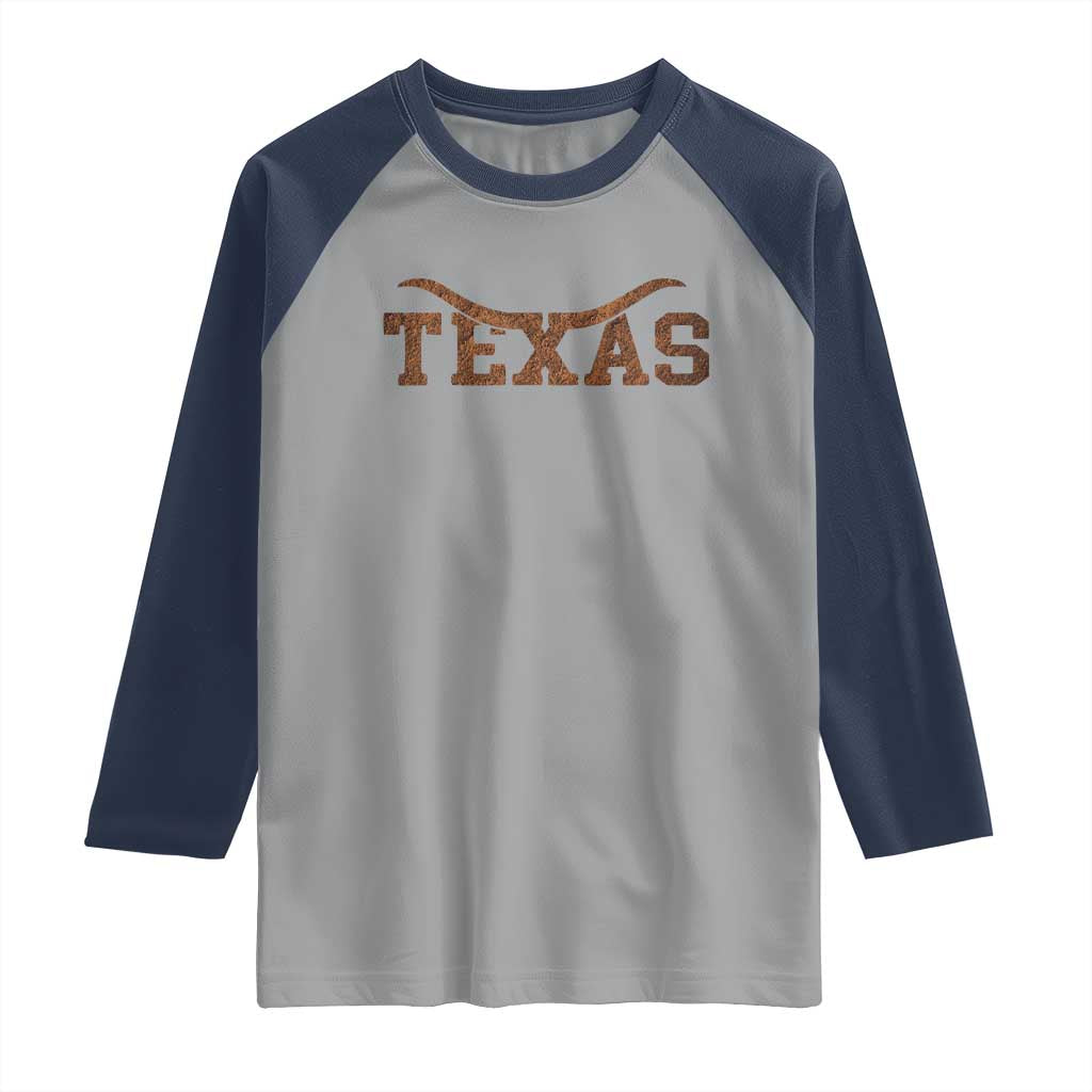 Texas Cowboys Raglan Shirt Retro Western American TS10 Sport Gray Navy Print Your Wear