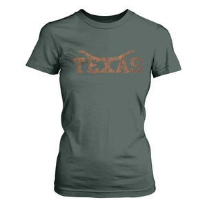 Texas Cowboys T Shirt For Women Retro Western American TS10 Dark Forest Green Print Your Wear