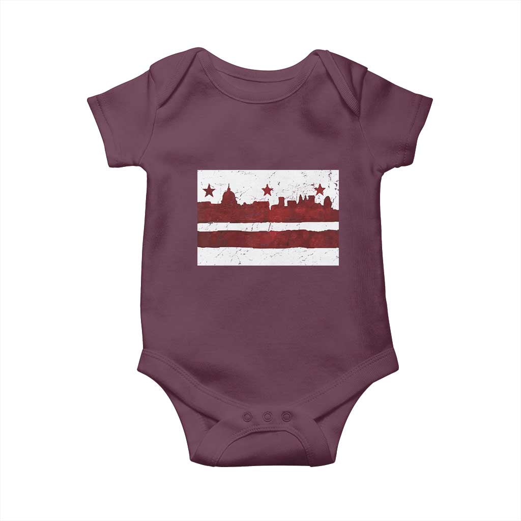 Washington DC Flag Baby Onesie TS10 Maroon Print Your Wear