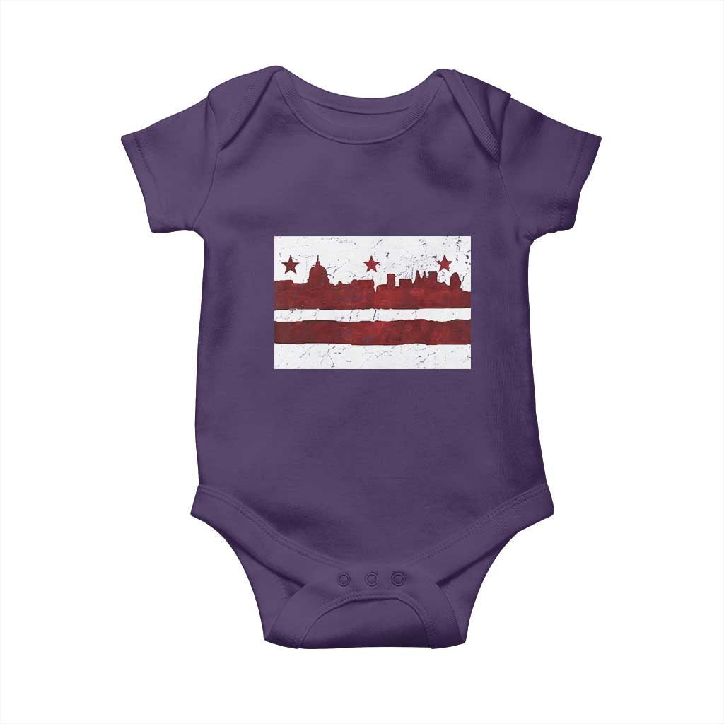 Washington DC Flag Baby Onesie TS10 Purple Print Your Wear