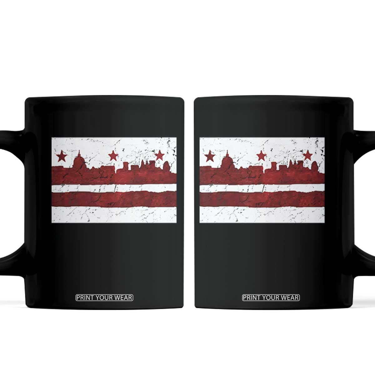 Washington DC Flag Coffee Mug TS10 Black Print Your Wear