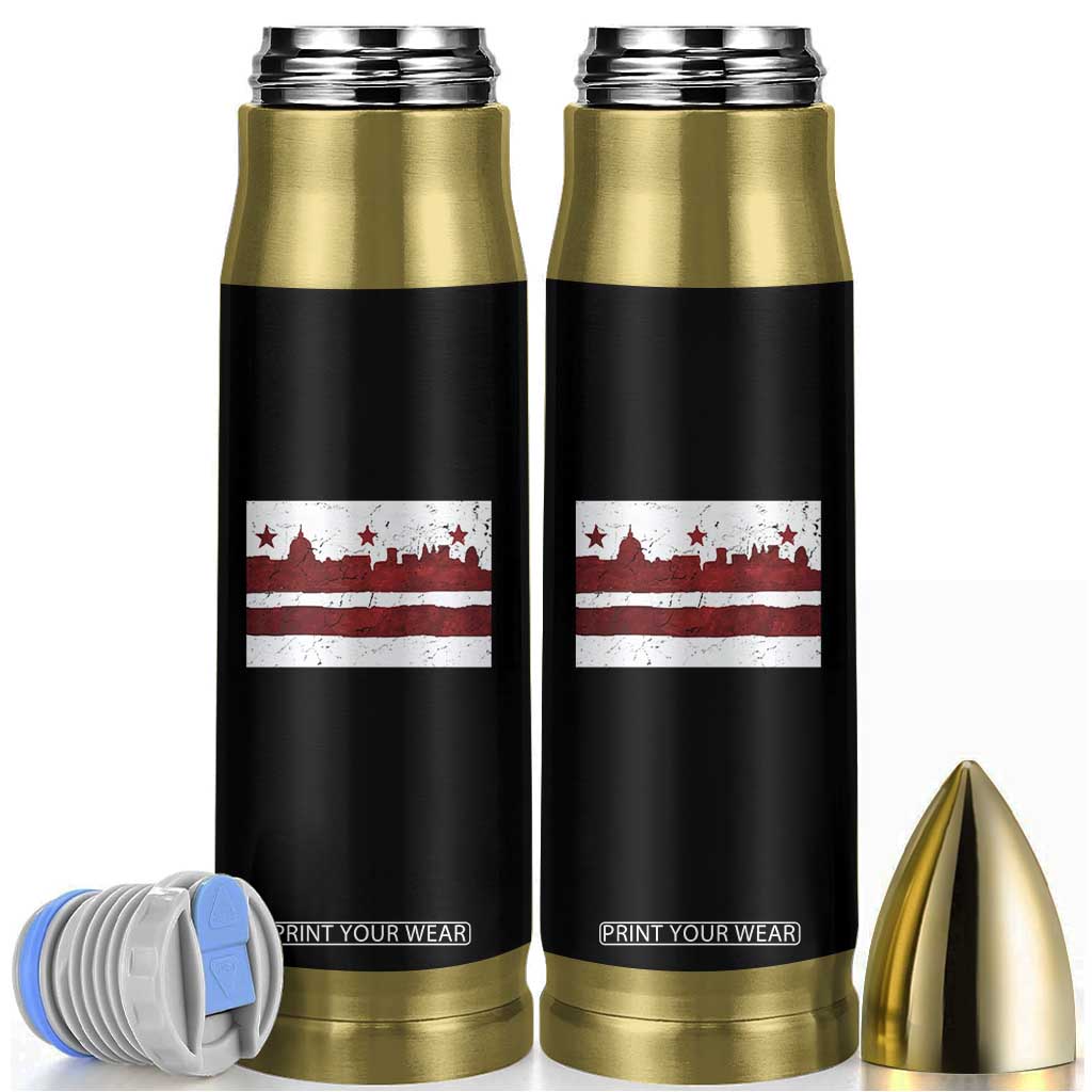 Washington DC Flag Bullet Tumbler TS10 Black Print Your Wear