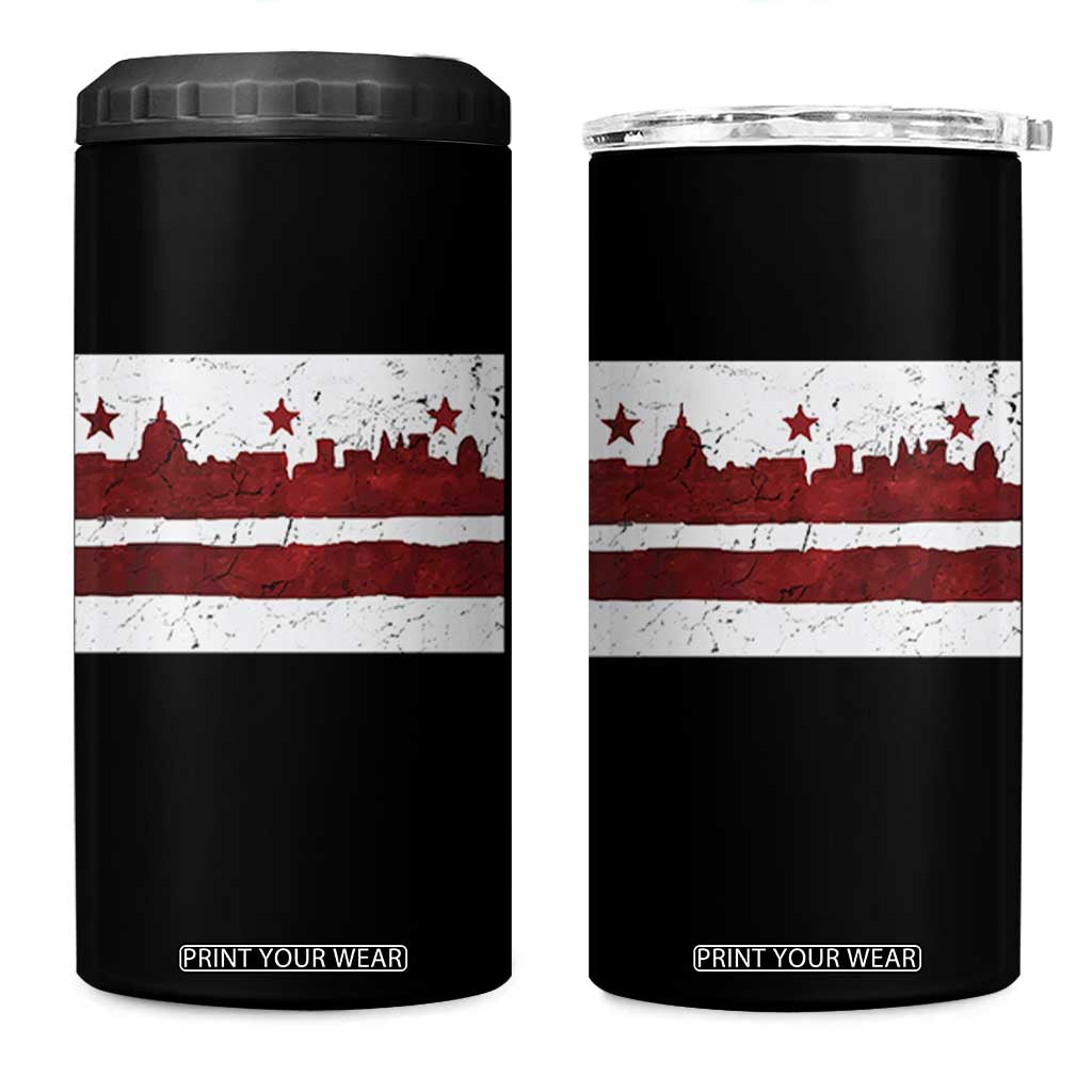 Washington DC Flag 4 in 1 Can Cooler Tumbler TS10 One Size: 16 oz Black Print Your Wear