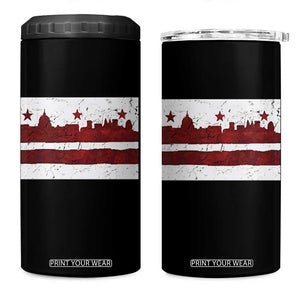 Washington DC Flag 4 in 1 Can Cooler Tumbler TS10 One Size: 16 oz Black Print Your Wear