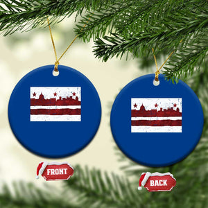 Washington DC Flag Ceramic Ornament TS10 1pc Blue Print Your Wear