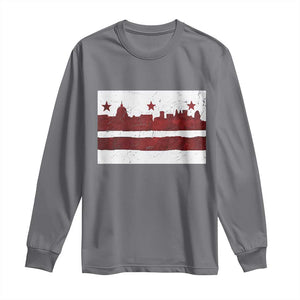 Washington DC Flag Long Sleeve Shirt TS10 Charcoal Print Your Wear