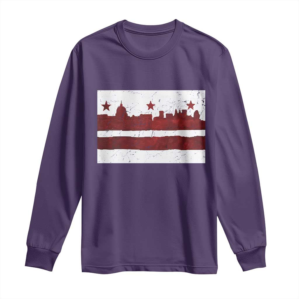 Washington DC Flag Long Sleeve Shirt TS10 Purple Print Your Wear