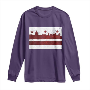 Washington DC Flag Long Sleeve Shirt TS10 Purple Print Your Wear