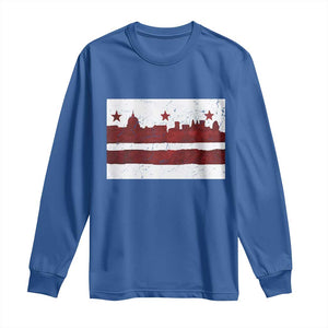 Washington DC Flag Long Sleeve Shirt TS10 Royal Blue Print Your Wear