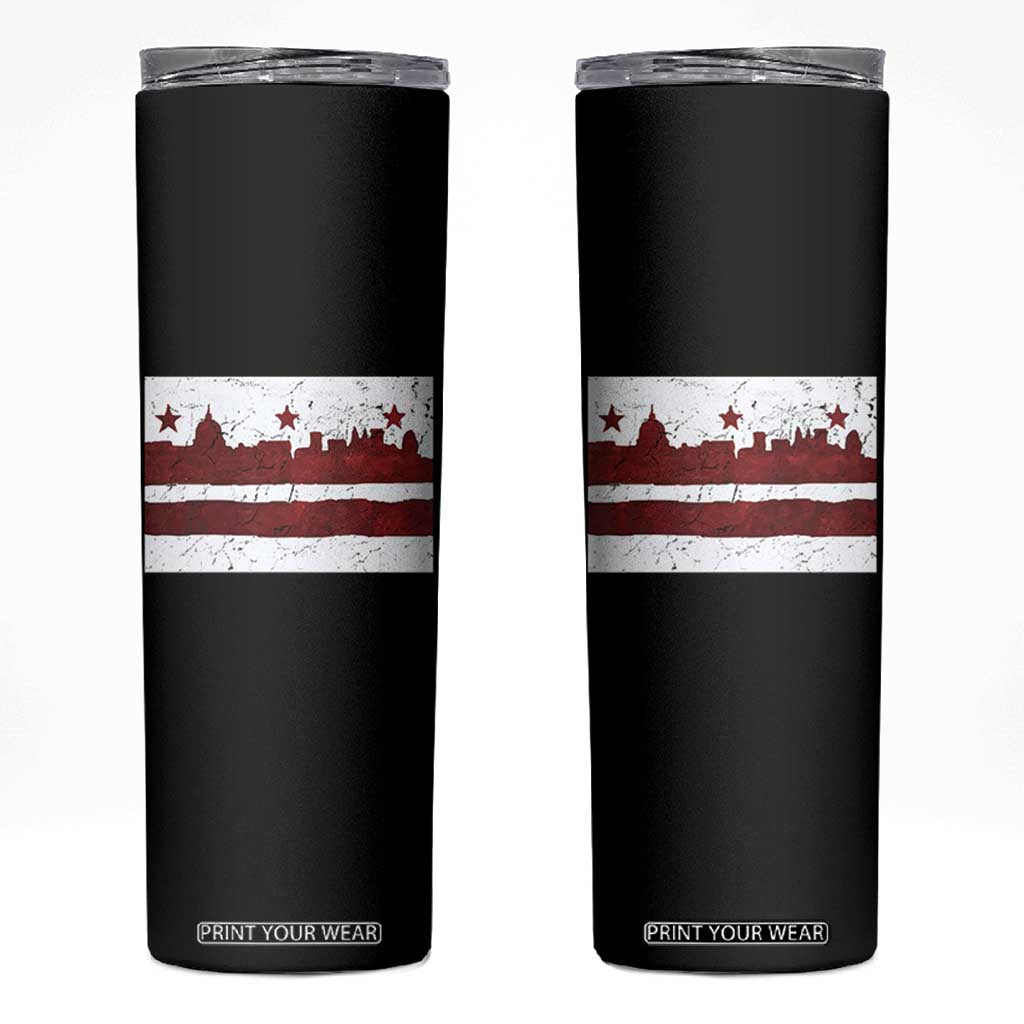 Washington DC Flag Skinny Tumbler TS10 Black Print Your Wear