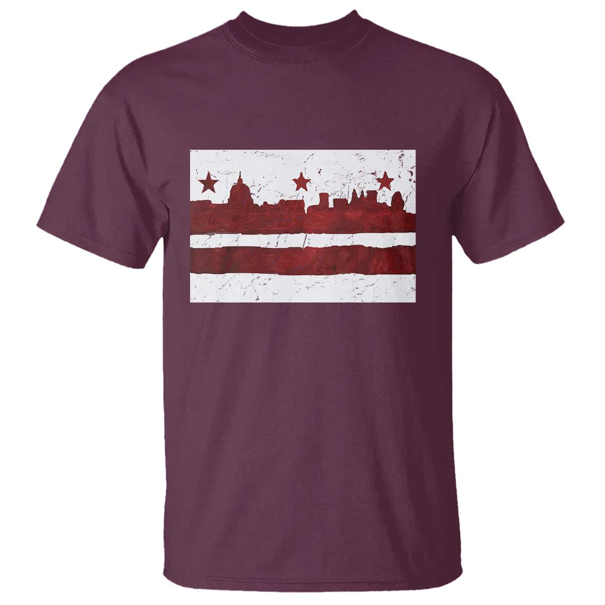 Washington DC Flag T Shirt TS10 Maroon Print Your Wear