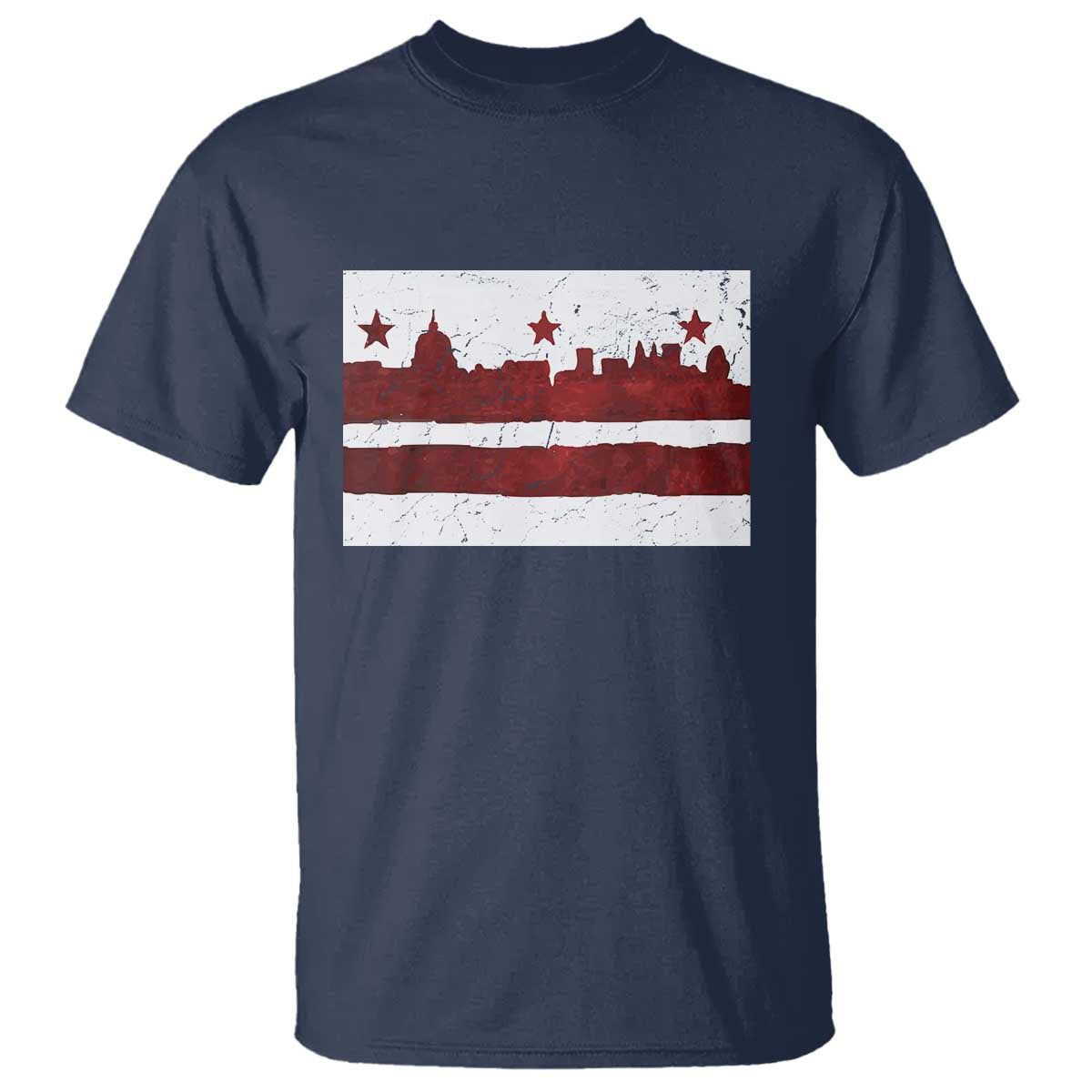 Washington DC Flag T Shirt TS10 Navy Print Your Wear