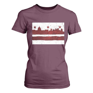 Washington DC Flag T Shirt For Women TS10 Maroon Print Your Wear