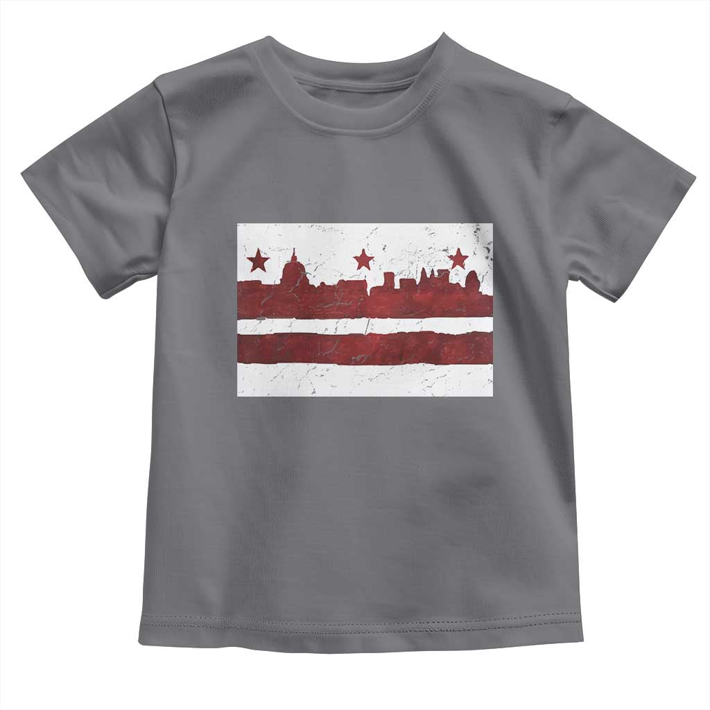 Washington DC Flag Toddler T Shirt TS10 Charcoal Print Your Wear