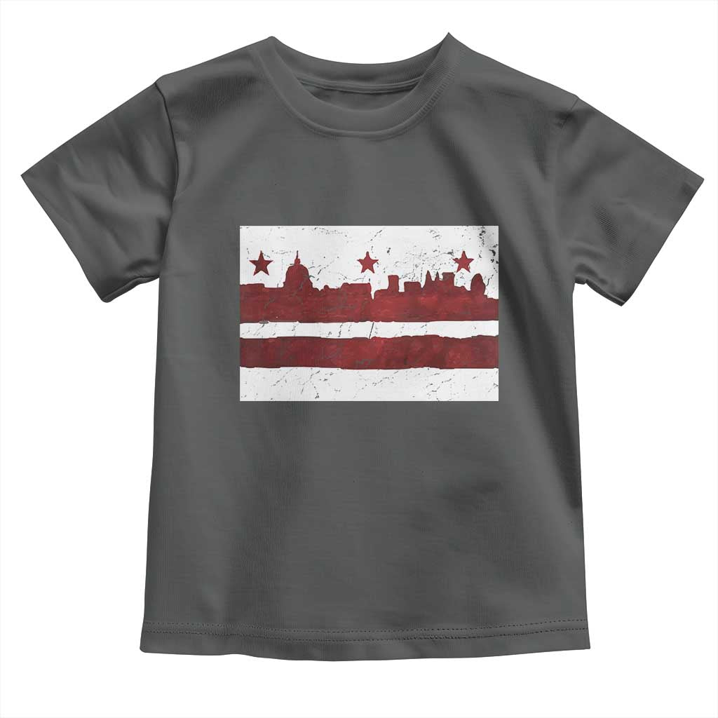 Washington DC Flag Toddler T Shirt TS10 Dark Heather Print Your Wear