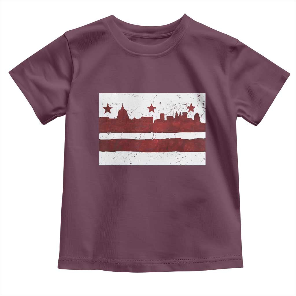 Washington DC Flag Toddler T Shirt TS10 Maroon Print Your Wear