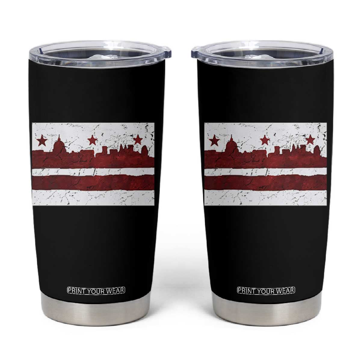 Washington DC Flag Tumbler Cup TS10 Black Print Your Wear