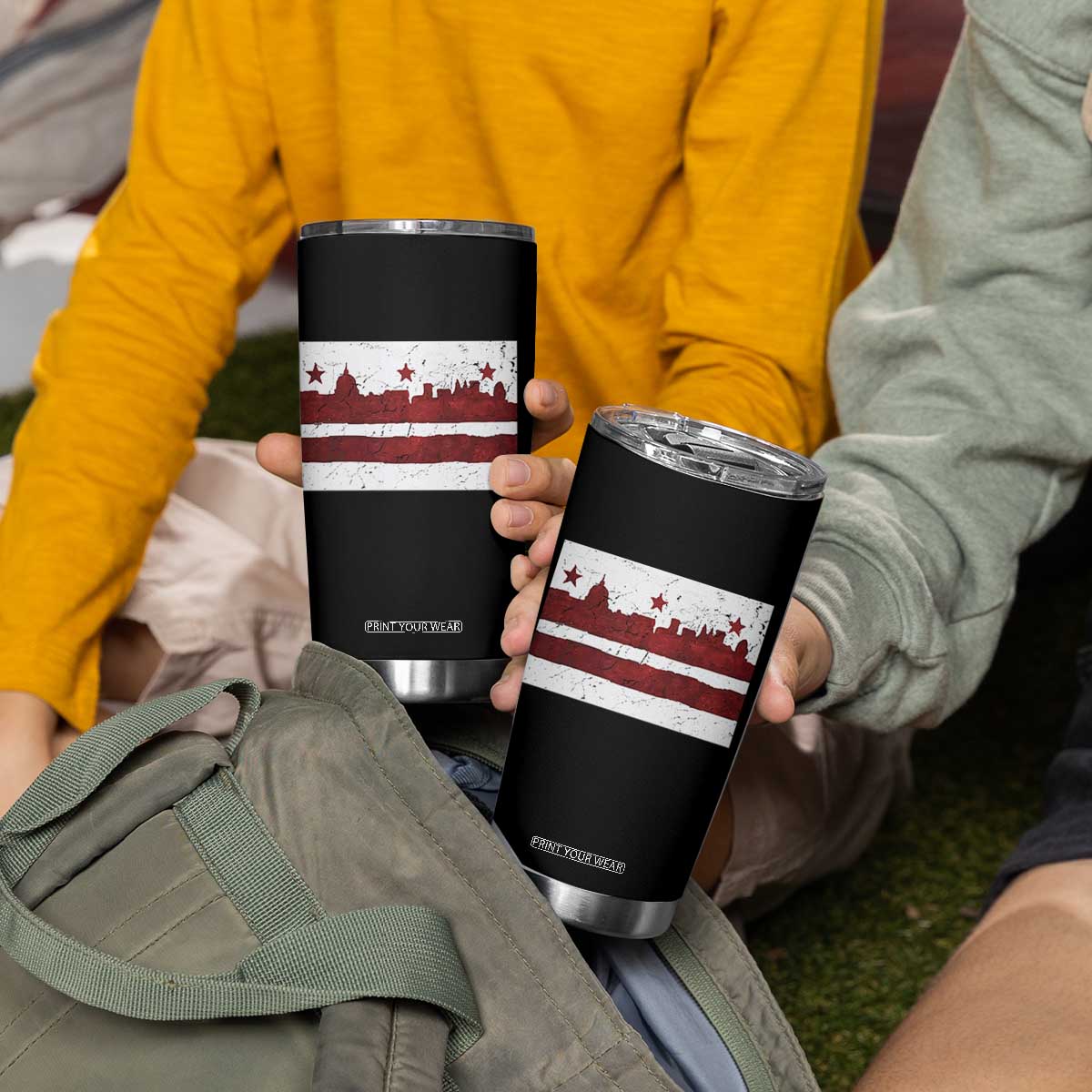 Washington DC Flag Tumbler Cup TS10 Print Your Wear