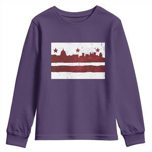 Washington DC Flag Youth Sweatshirt TS10 Purple Print Your Wear