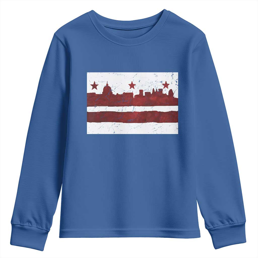 Washington DC Flag Youth Sweatshirt TS10 Royal Blue Print Your Wear