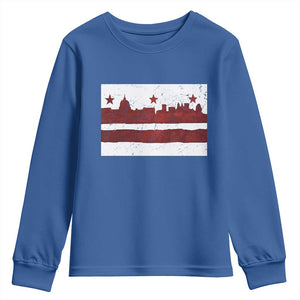 Washington DC Flag Youth Sweatshirt TS10 Royal Blue Print Your Wear