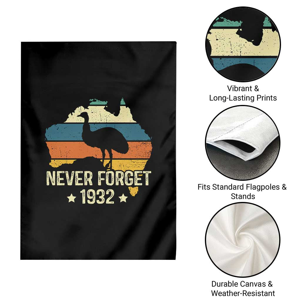 Never Forget 1932 Emu War Garden Flag Funny Emu Lover Zookeeper TS10 Print Your Wear