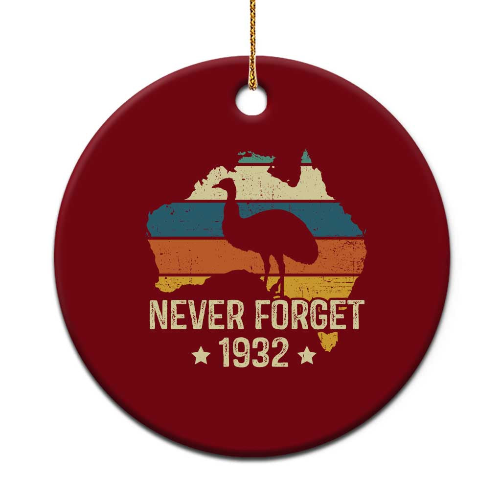 Never Forget 1932 Emu War Ceramic Ornament Funny Emu Lover Zookeeper TS10 1pc Red Print Your Wear