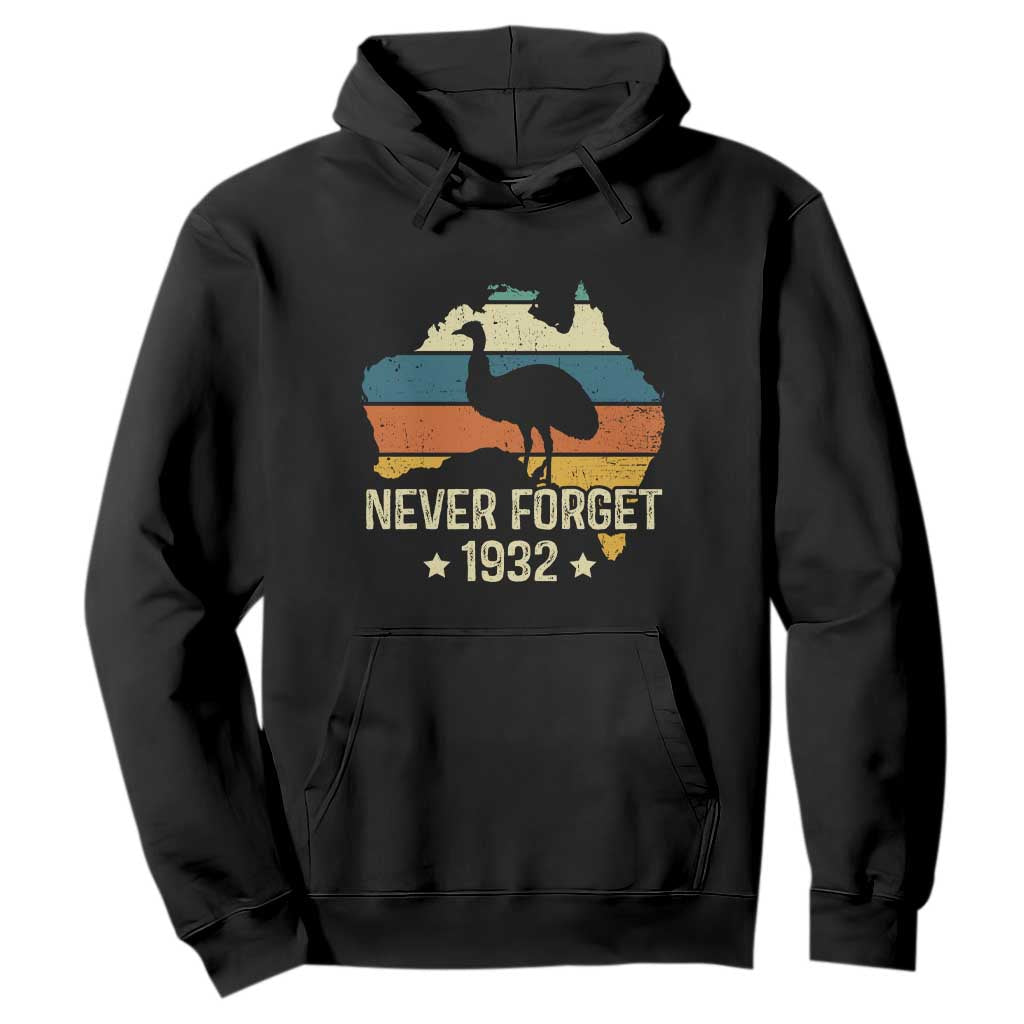 Never Forget 1932 Emu War Hoodie Funny Emu Lover Zookeeper TS10 Black Print Your Wear