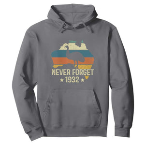 Never Forget 1932 Emu War Hoodie Funny Emu Lover Zookeeper TS10 Charcoal Print Your Wear