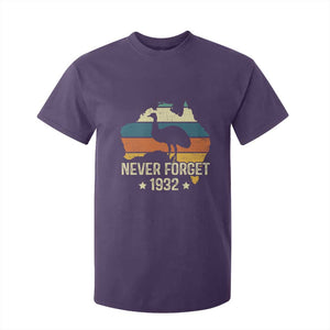 Never Forget 1932 Emu War T Shirt For Kid Funny Emu Lover Zookeeper TS10 Purple Print Your Wear