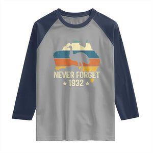 Never Forget 1932 Emu War Raglan Shirt Funny Emu Lover Zookeeper TS10 Sport Gray Navy Print Your Wear