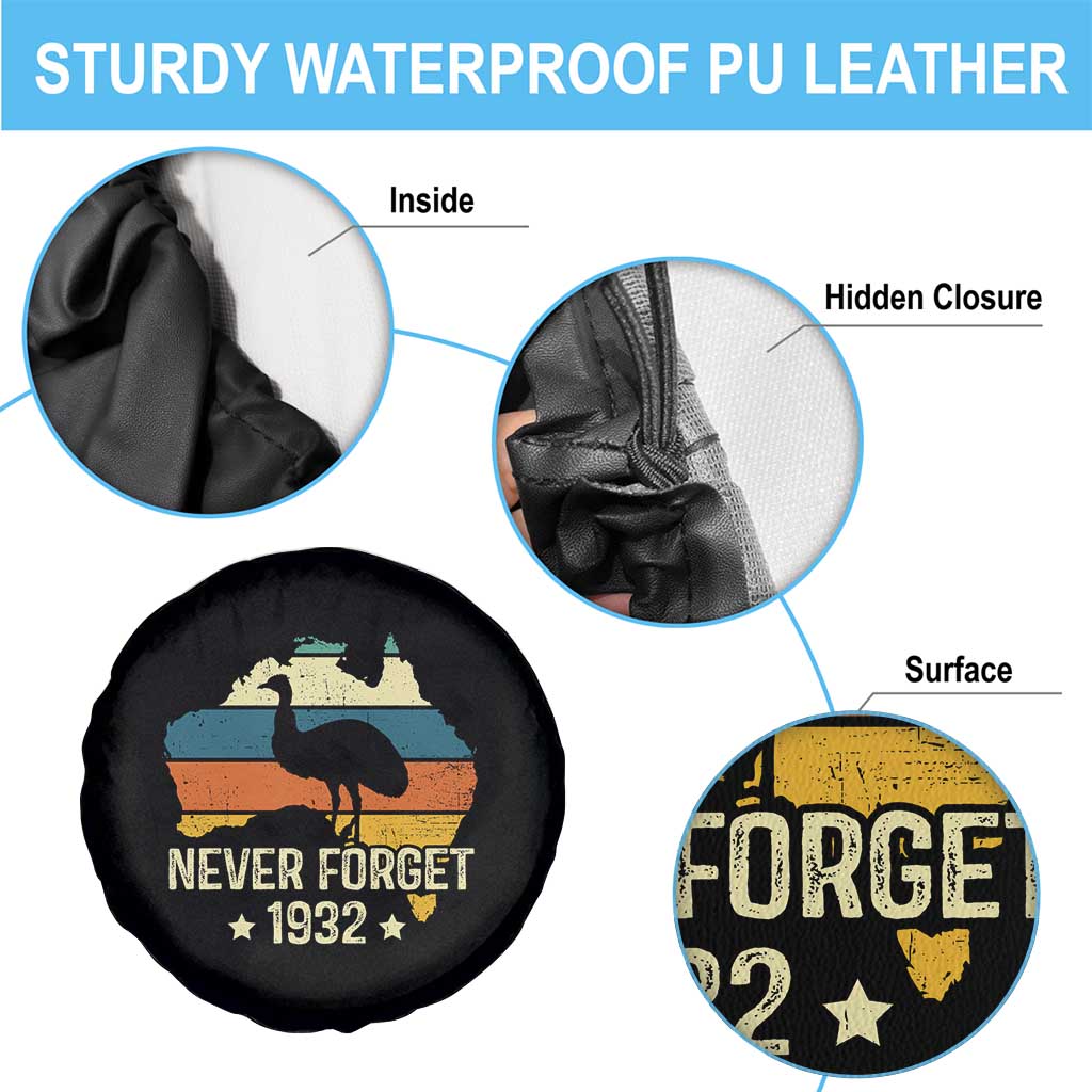 Never Forget 1932 Emu War Spare Tire Cover Funny Emu Lover Zookeeper TS10 Print Your Wear