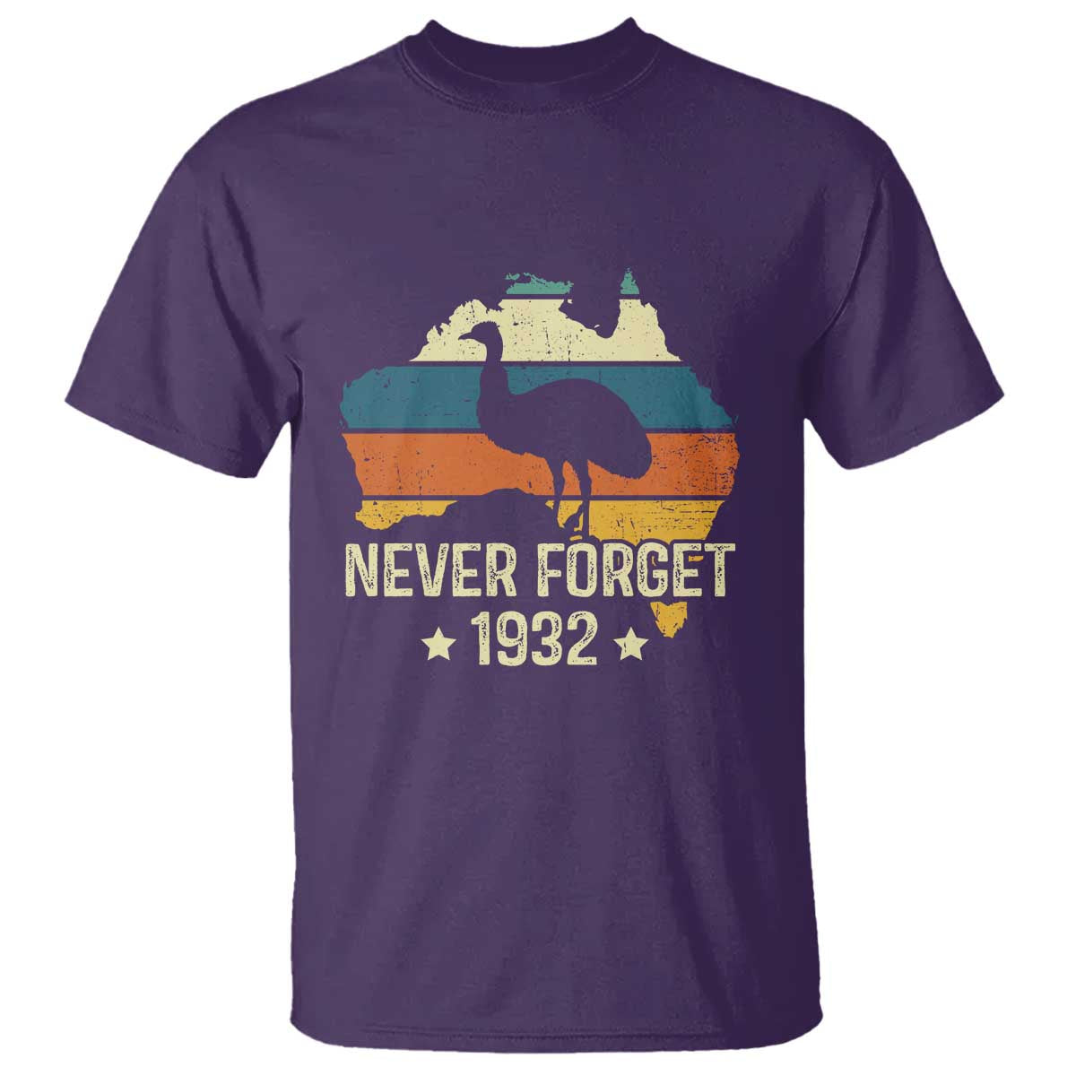Never Forget 1932 Emu War T Shirt Funny Emu Lover Zookeeper TS10 Purple Print Your Wear