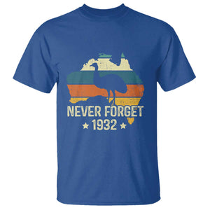 Never Forget 1932 Emu War T Shirt Funny Emu Lover Zookeeper TS10 Royal Blue Print Your Wear