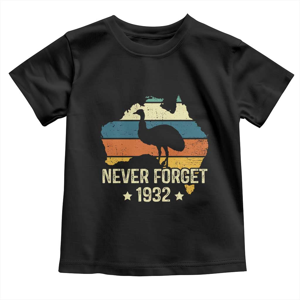 Never Forget 1932 Emu War Toddler T Shirt Funny Emu Lover Zookeeper TS10 Black Print Your Wear