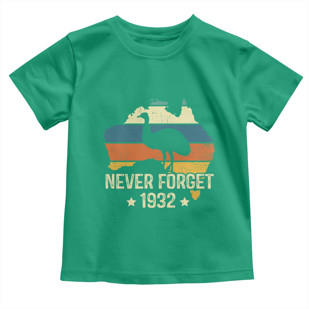 Never Forget 1932 Emu War Toddler T Shirt Funny Emu Lover Zookeeper TS10 Irish Green Print Your Wear